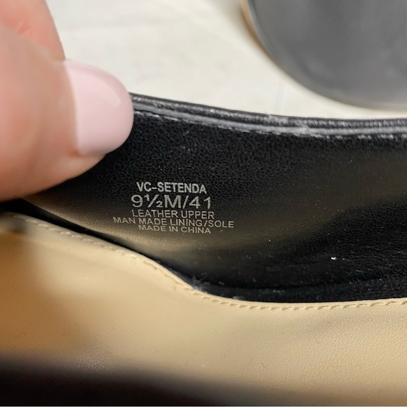 Vince Camuto Setenda Black Leather Pointed Toe Pump 9 1/2 - Picture 13 of 16